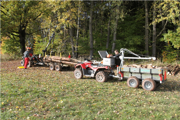 ATV Anhänger JPJ Forest Arbeiter mit Kran - Forstanhänger Vahva Jussi 320