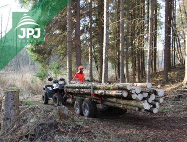 Forstanhänger Waldarbeiter und Arbeitsquad Polaris