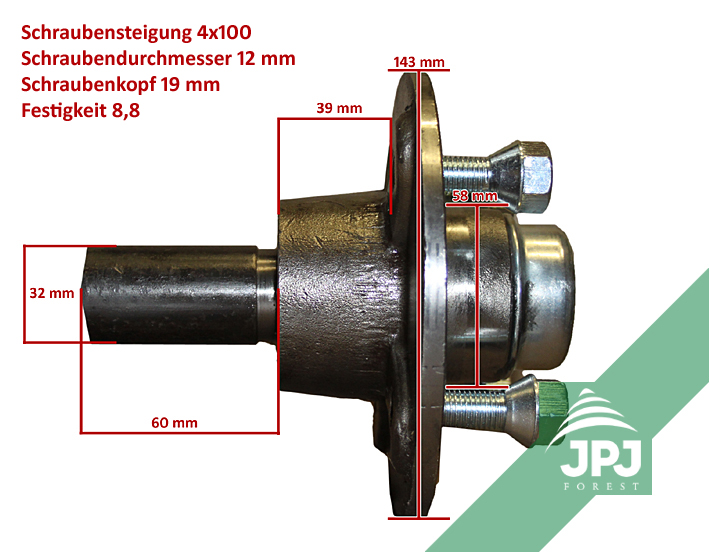 ATV Radnabe - Abmessungen